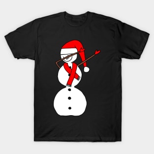 funny snowman, dab, dabbing, snow T-Shirt